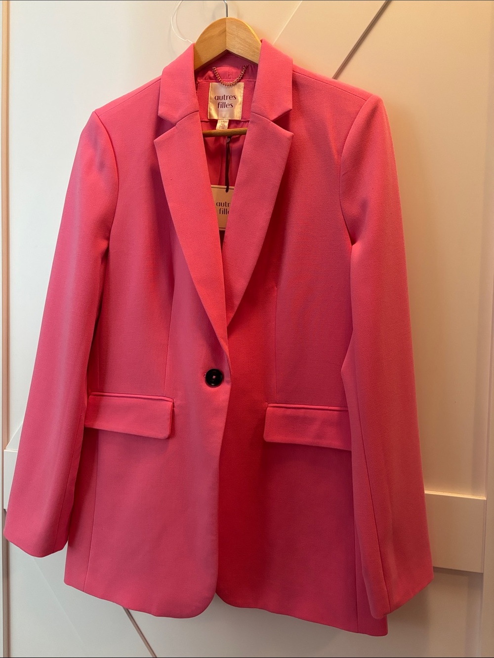 Autres Filles Pink Single-Button Tailored Blazer